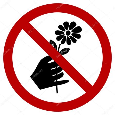 Dont Pick The Flower Sign Stock Vector Image By ©gow27 28074807