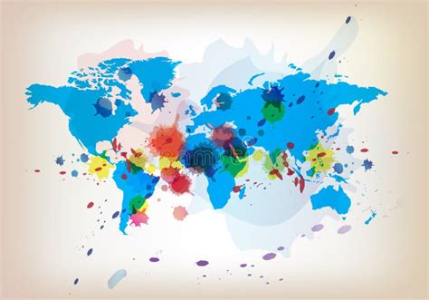 World Map Painting Stock Illustration Illustration Of Latitude 23720560