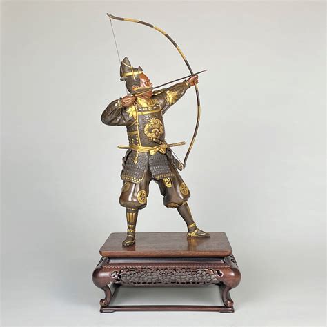 An Impressive Japanese Meiji Era Okimono Of An Archer