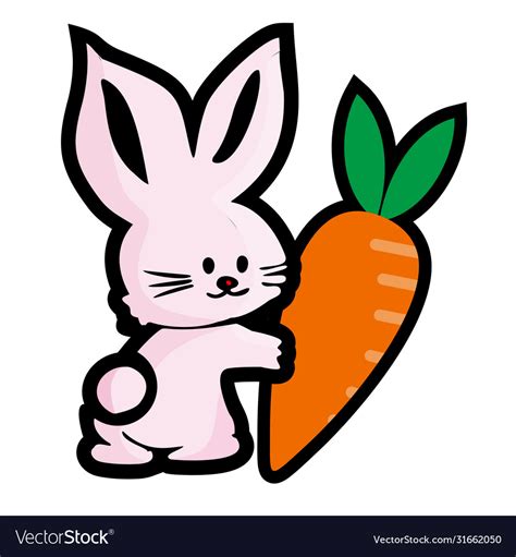 Cute Cartoon Rabbit Royalty Free Vector Image Vectorstock