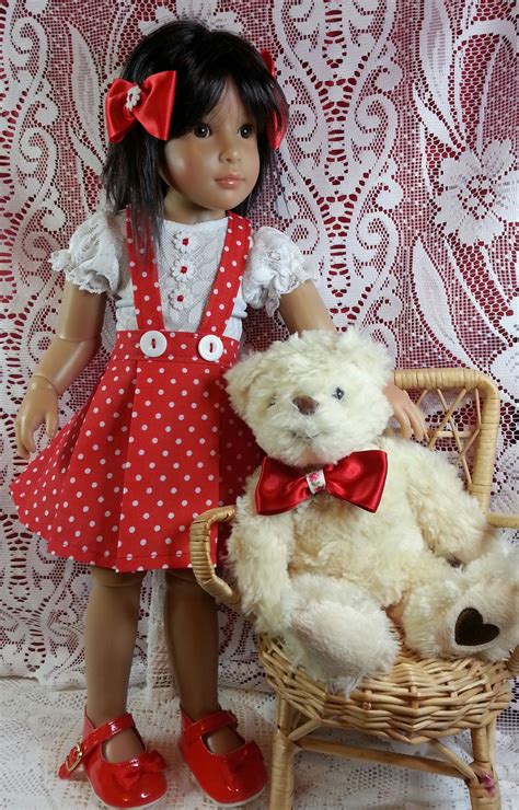Laura Kidz N Cats In A Salstuff Red Polka Dot Pleated Skirt With Braces