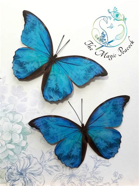 Blue Butterfly Sparkle Frost 3d Acetate Butterfly Decoration Etsy