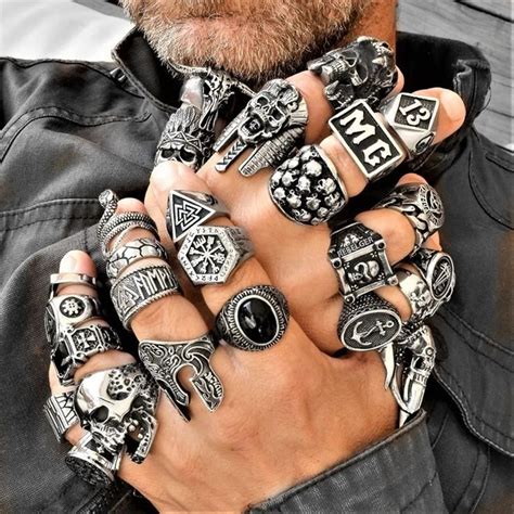 Gothic Punk Skull Ring Vintage Steampunk Mens 316l Stainless Steel