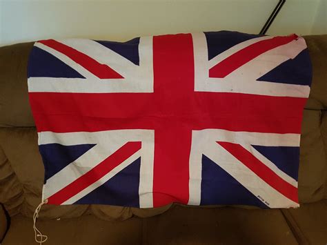 Antique Cotton Union Jack Flag British Made 43 X 32 Schmalz