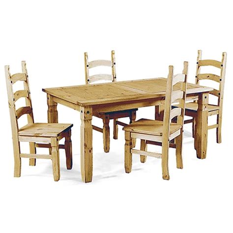 Carlen Wooden Dining Set With 4 Chairs In Light Pine Furniture In Fashion