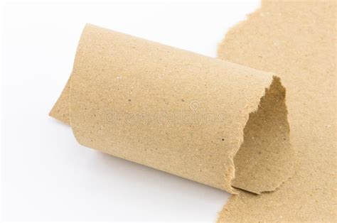 Blank Brown Paper Roll On White Background Stock Photo Image Of