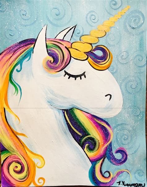 How To Paint A Rainbow Unicorn Easy Step By Step Painting