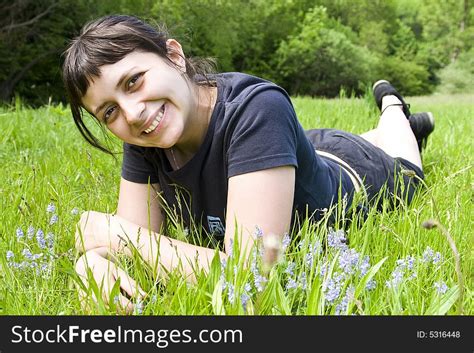 Young Girl Laying In Grass Free Stock Images And Photos 5316448