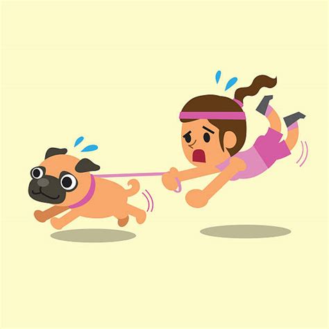 Woman Dragging Dog Illustrations Royalty Free Vector Graphics And Clip