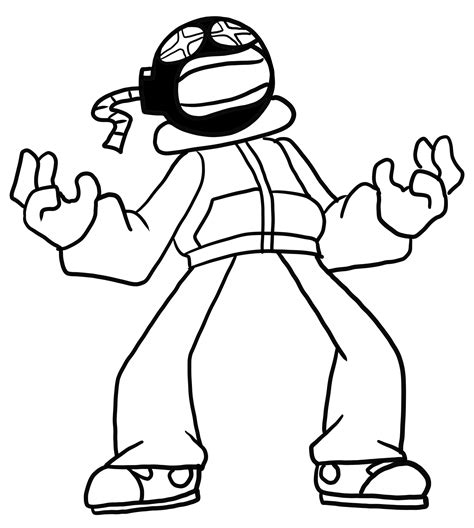 Whitty From Friday Night Funkin Coloring Page Coloring Home
