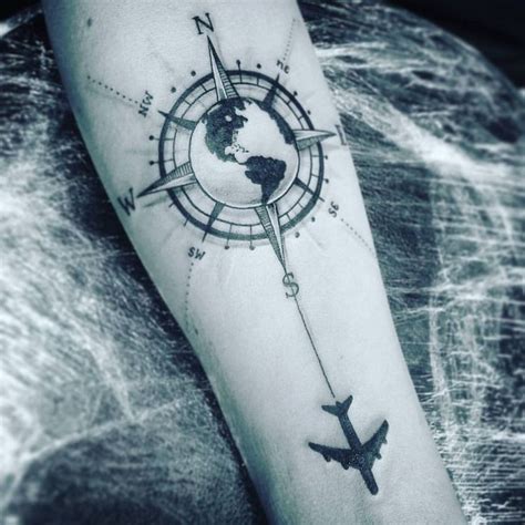 Compass Tattoo Earth Globe Airplane Uncategorized Globe Tattoos