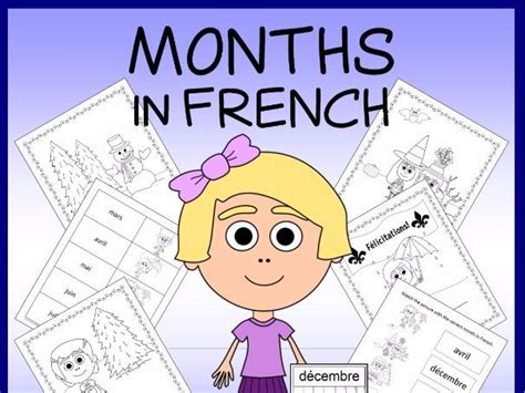 French Months Vocabulary Sheets Printables And Matching Game