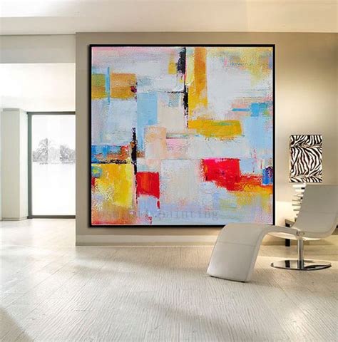 Handmade Modern Abstract Large Contemporary Art Acrylic