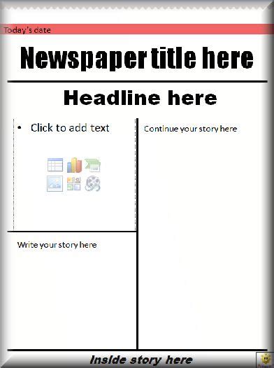 This Powerpoint Newspaper Front Page Template Could Be Used For