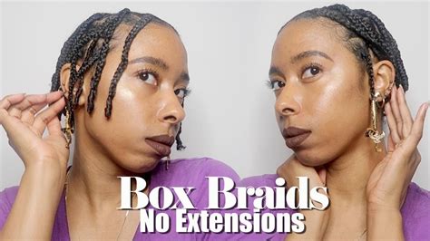 Box Braids No Extensions Natural Hairstyles Protective Hairstyles