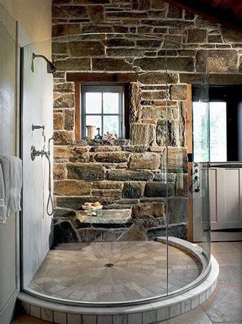 Steve maps out the floor and finds that a staggered layout works well because it avoids thin, small tiles around. 33 stunning pictures and ideas of natural stone bathroom ...