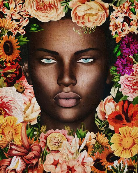 A Woman S Face Surrounded By Flowers