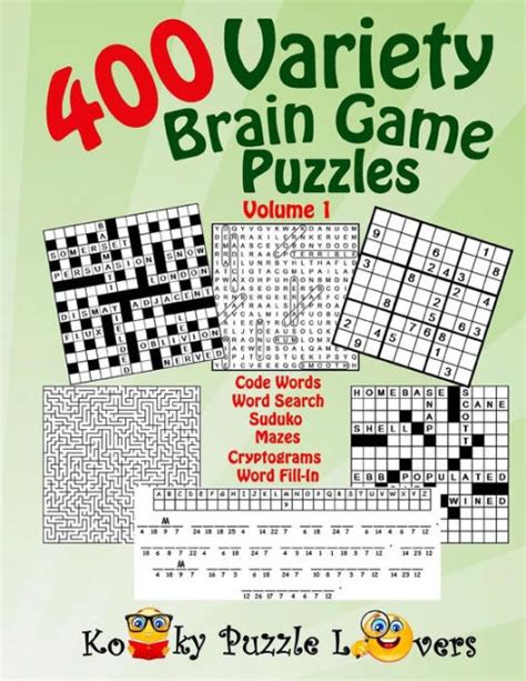 Variety Puzzle Book 400 Puzzles Volume 1 By Kooky Puzzle