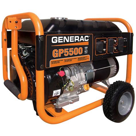 GENERAC Portable Generator, Conventional, Generator Fuel Type Gasoline, Generator Rated Watts ...