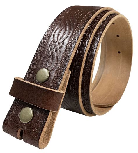Bs085 Genuine Full Grain Engraved Embossed Leather Belt Strap With