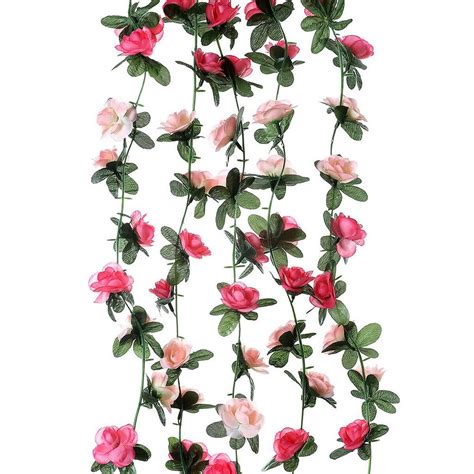 Buy Artificial Rose Vine Fake Garland Ivy Flowers Silk Hanging Plants