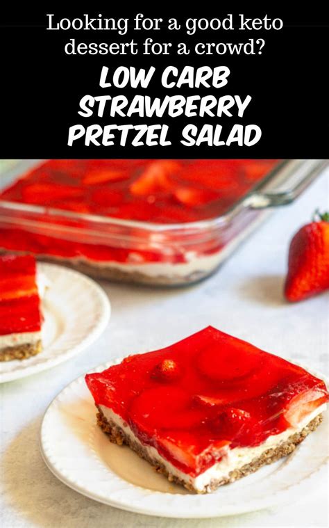 Keto Strawberry Pretzel Salad Easy Sugar Free Jello Dessert Recipe