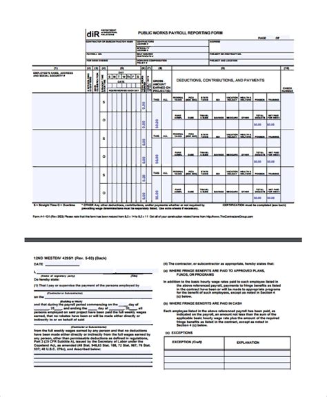 Public Works Payroll Reporting Form Fillable Printable Forms Free Online