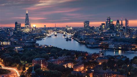Image London England Rivers Evening Cities Building 1920x1080