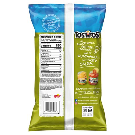 tostitos hint of guacamole bite size rounds tortilla chips 11oz snacks fast delivery by app or