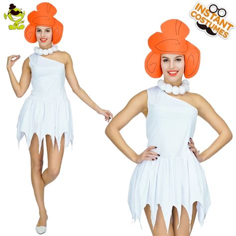 adult women pretty wilma flintstone cospaly costume carnival party women s sexy ancient caveman