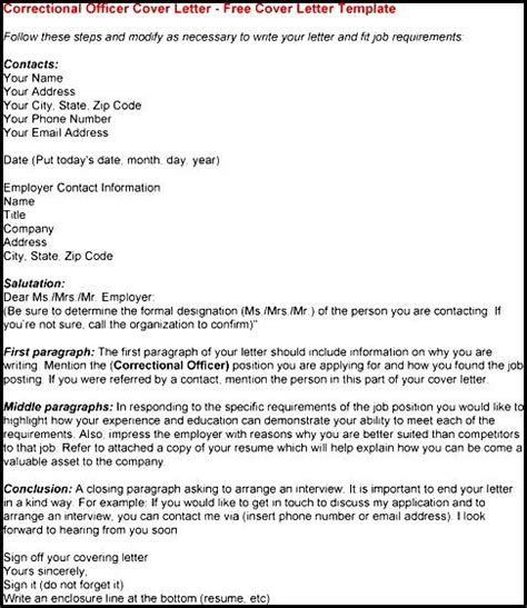 Sample Correctional Officer Cover Letter Free Samples Examples Format Resume Curruculum