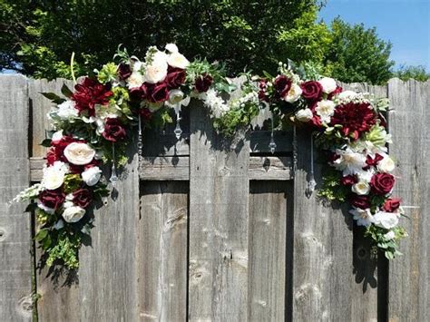 Wedding Arch Corner Swags Burgundy And Ivory Floral Swag Set Of 2