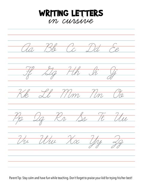 Cursive Writing Alphabet Worksheets 26 Letters Etsy