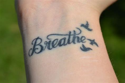 54 Elegant Just Breathe Tattoos In 2020 Just Breathe Tattoo Neck