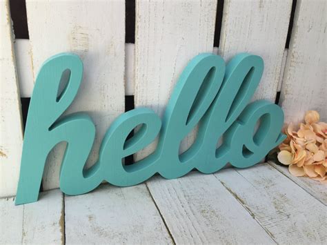 Wooden Hello Signhellochunky Wood Hellonatural Wood Or