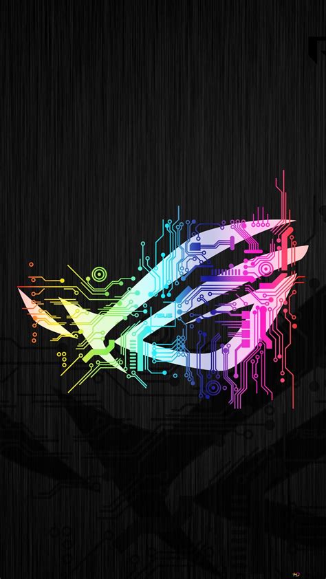Asus Rog Republic Of Gamers Rog Hi Tech Rainbow Neon Logo Hd