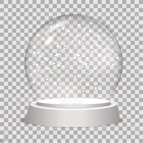 Christmas Snow Globe On Transparent Background Vector Illustration