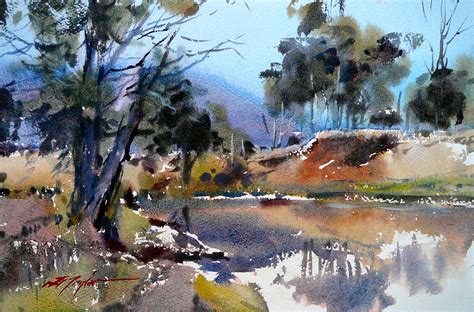 David Taylor Coming On Dusk Emu Creek Landscape Paintings