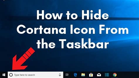 How To Hide Cortana Icon From The Taskbar On Windows 10 Youtube