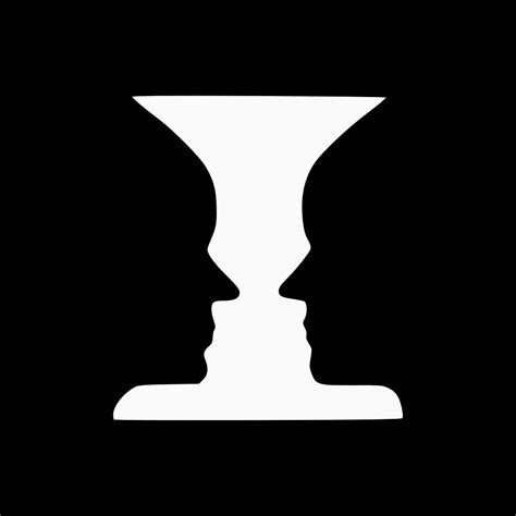 Classic Optical Illusion A Vase Or Two Faces What Do You See First