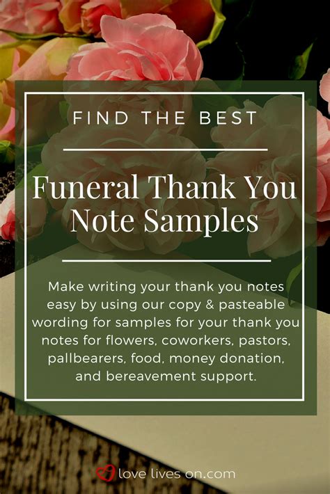 Thank You Notes For Funeral Food And Flowers