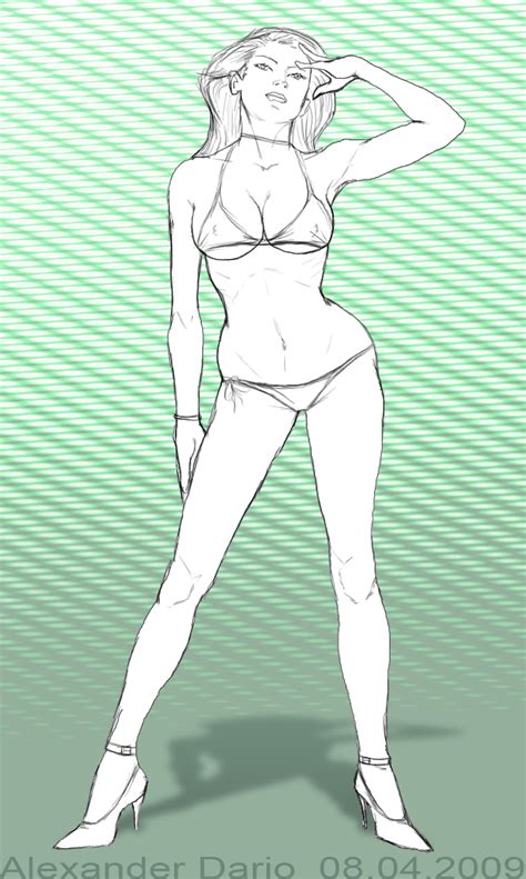 Sketch Bikini Model By AlexanderDario On DeviantArt