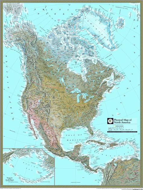 National Geographic North America Physical Wall Map North America Map
