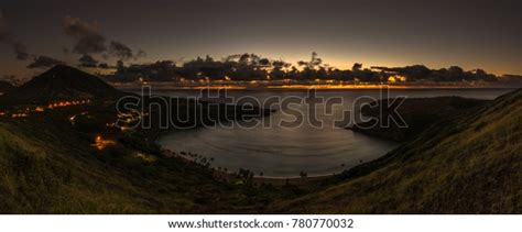 Twilight Night Panoramic Hanauma Bay Hawaii Stock Photo 780770032