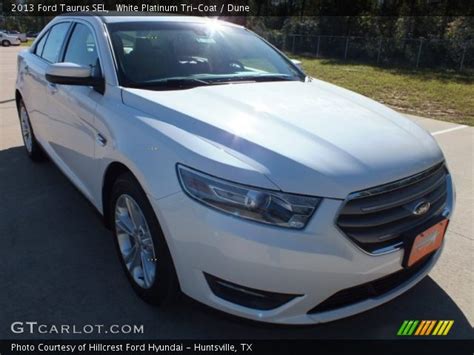 White Platinum Tri Coat 2013 Ford Taurus Sel Dune Interior