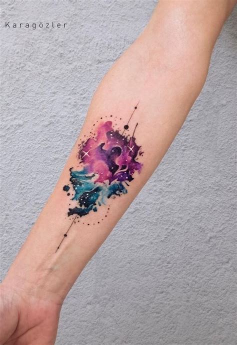 Womens Watercolor Leg Tattoo