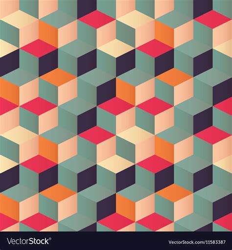 Geometric Seamless Pattern With Colorful Squares Vector Image