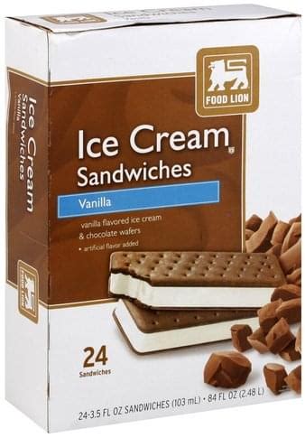 Food Lion Vanilla Ice Cream Sandwiches Ea Nutrition Information Innit