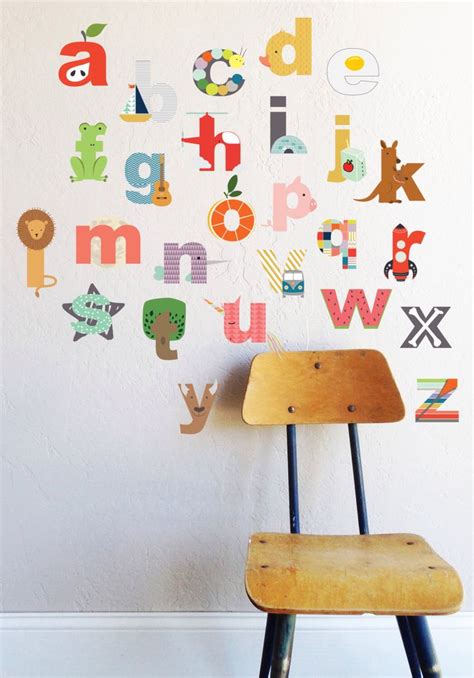 Wall Decal Interactive Lowecase Alphabet Wall Sticker Room Decor