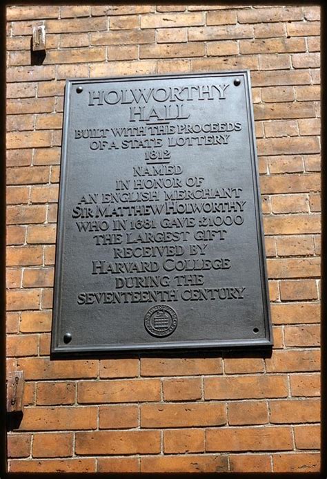 Plaque Holworthy Hall Harvard College Digital Commonwealth